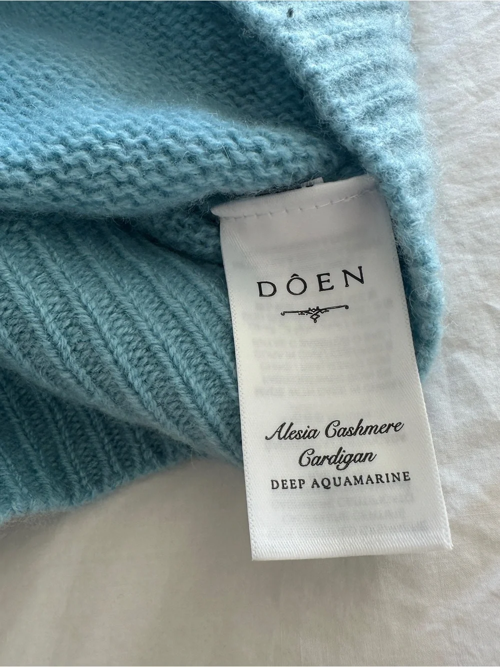 Doen Alesia Cashmere Cardigan ~ Deep Aquamarine